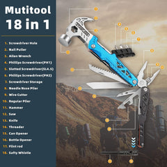 18 In 1 Multifunctional Claw Hammer 60Tools