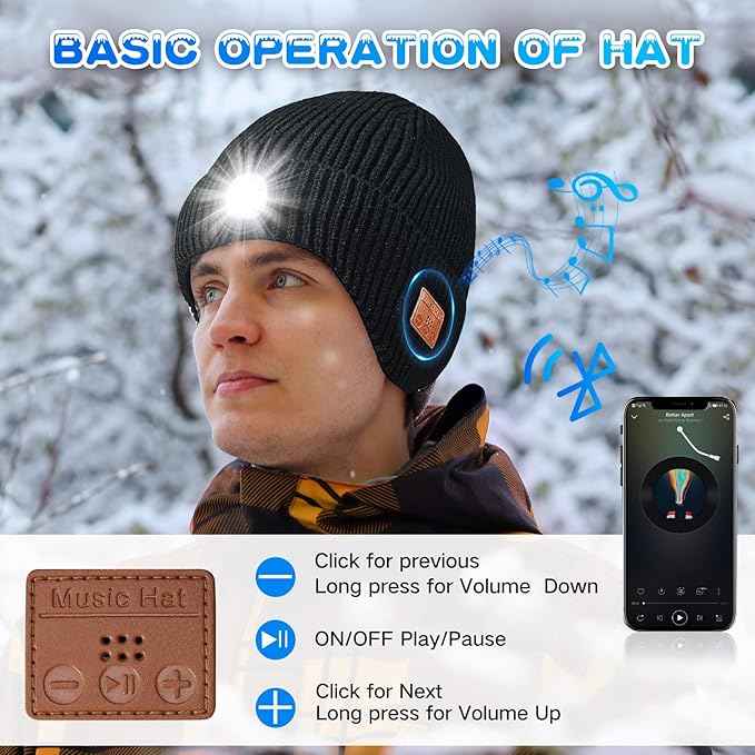Multifunctional Bluetooth Beanie with Headlight Secondary image