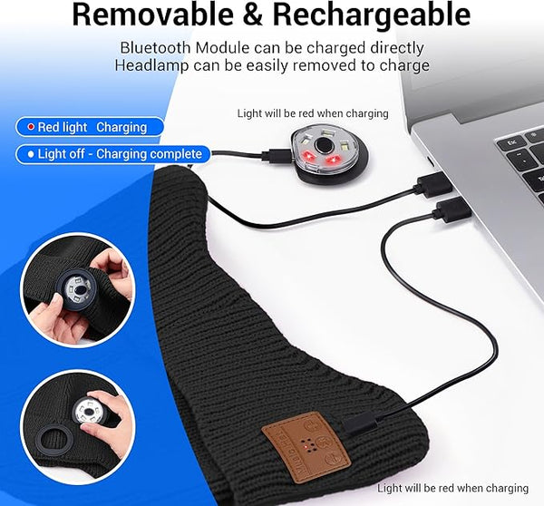 Multifunctional Bluetooth Beanie with Headlight
