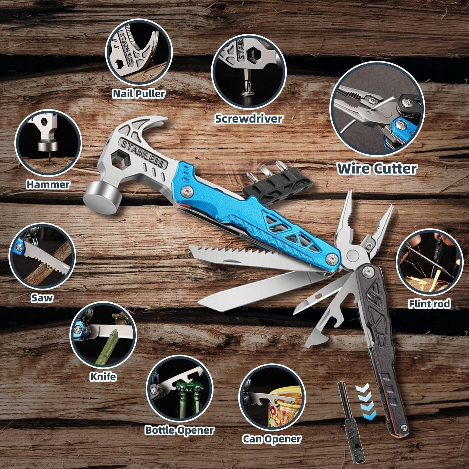 18 In 1 Multifunctional Claw Hammer 60Tools