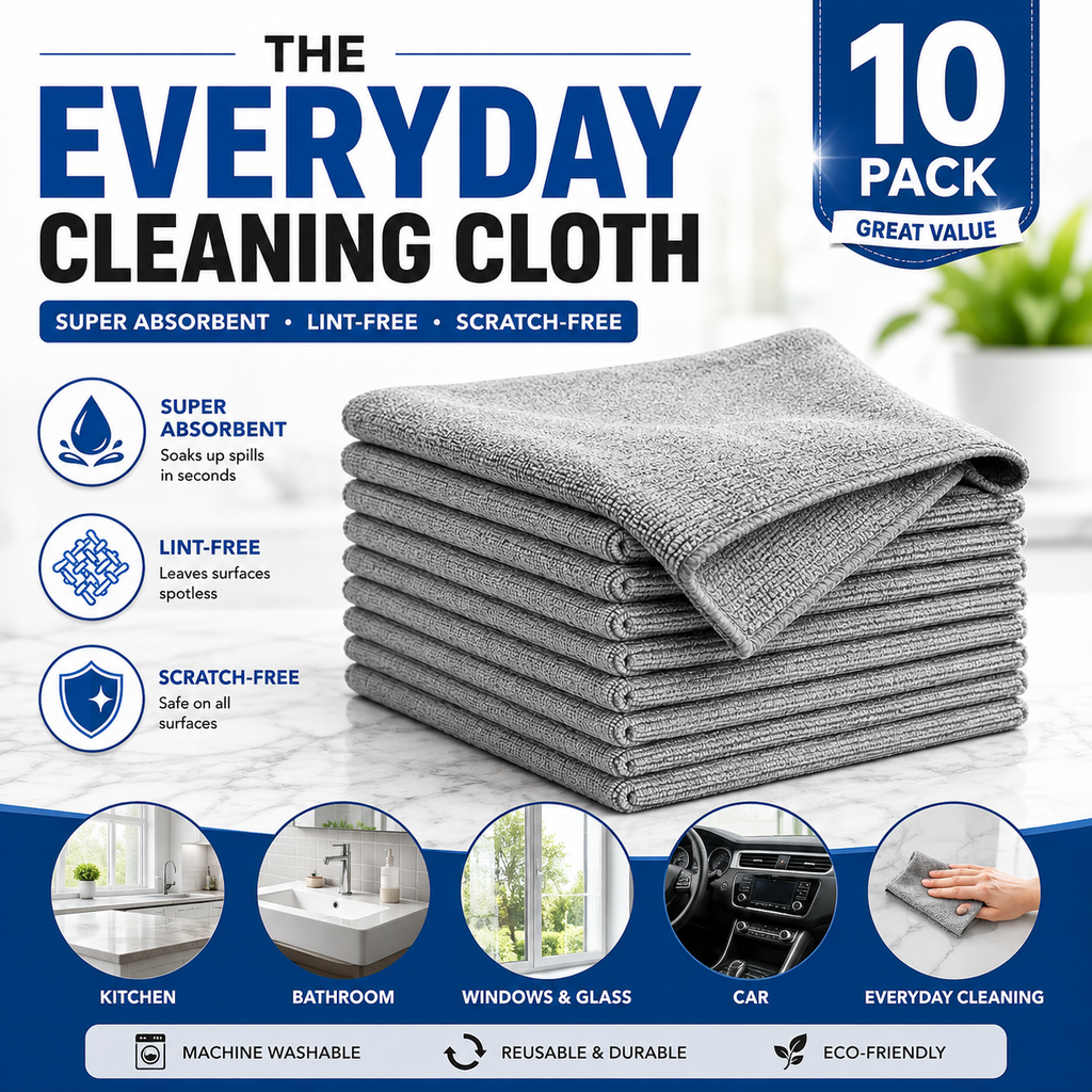 UltraClean™ Microfiber Cleaning Cloths – 10 Pack
