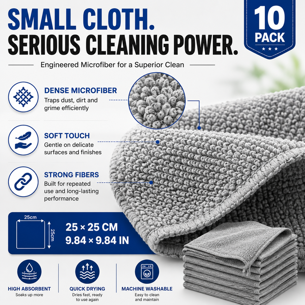 UltraClean™ Microfiber Cleaning Cloths – 10 Pack