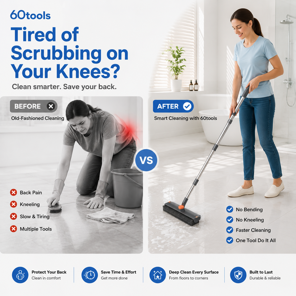 60tools™ FlexClean 3-in-1 Scrub Brush Secondary image