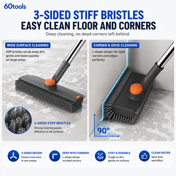 60tools™ FlexClean 3-in-1 Scrub Brush