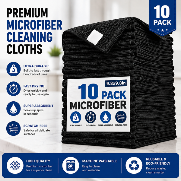 UltraClean™ Microfiber Cleaning Cloths – 10 Pack