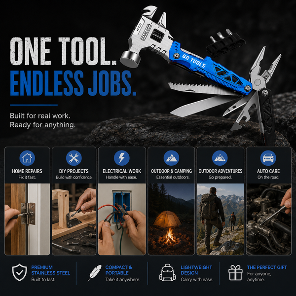 18 In 1 Multifunctional Wrench Hammer 60Tools