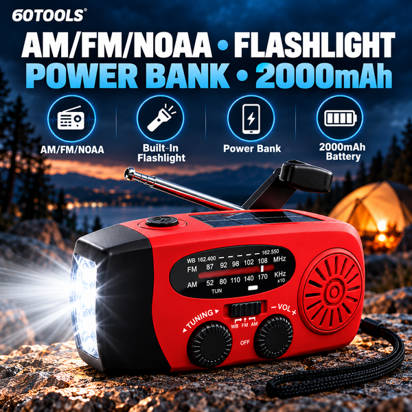 60Tools Emergency Hand Crank Radio