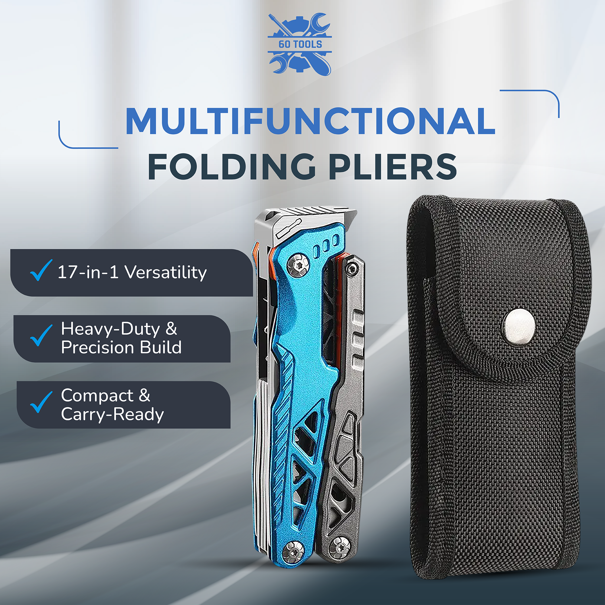 17 In 1 Multifunctional Folding Pliers  60Tools Secondary image