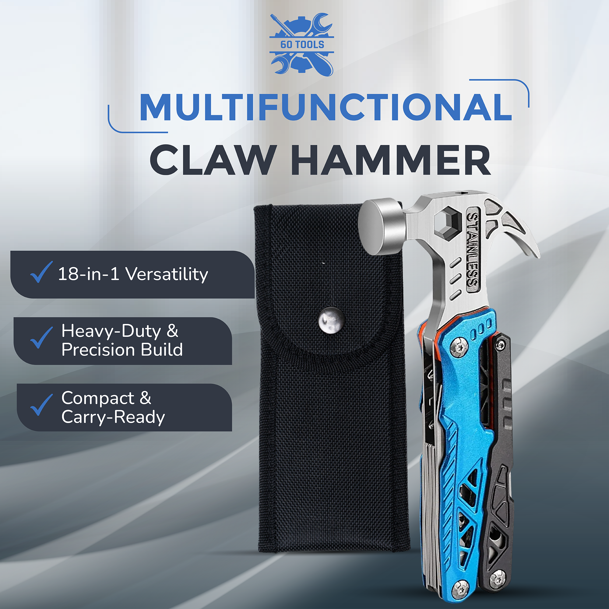 18 In 1 Multifunctional Claw Hammer 60Tools Secondary image