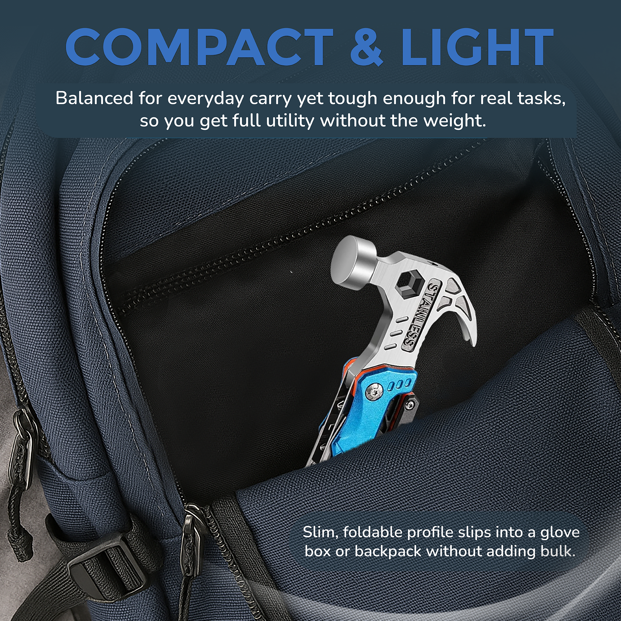 18 In 1 Multifunctional Claw Hammer 60Tools