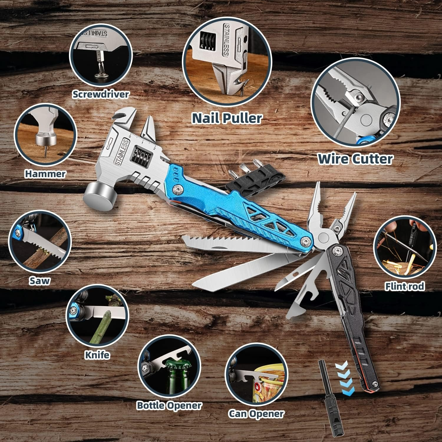 18 In 1 Multifunctional Wrench Hammer 60Tools